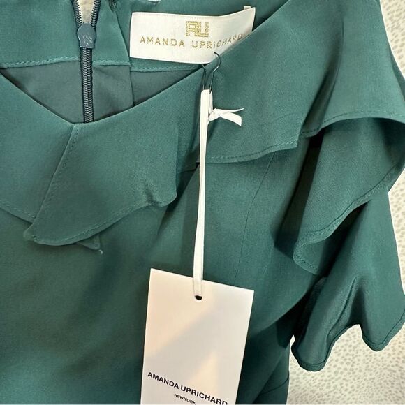 REVOLVE X Amanda Uprichard Peony Silk Maxi Dress in Green | Size M - Picture 4 of 10